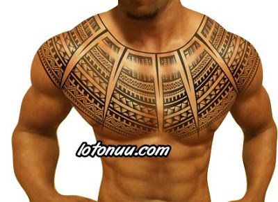 Hawaiian Chest Tattoo For Men, Maori Chest Tattoo Design, Polynesian Tattoo Designs Men Chest, Samoan Chest Tattoo, Tongan Tattoo, Full Body Polynesian Tattoo, Samoan Tattoos, Dark Skin Tattoo, Full Chest Tattoos