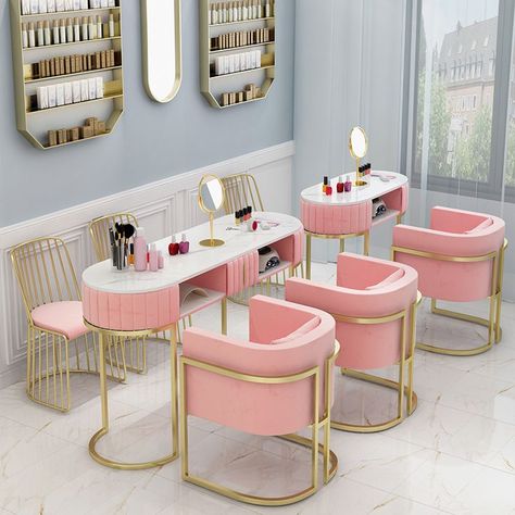 Nail Salon Interior Design, Nail Salon Furniture, Nail Salon Interior, Beauty Salon Furniture, Nail Table, Western Restaurant, Nail Salon Decor, Nail Salon Design, Kawaii Makeup