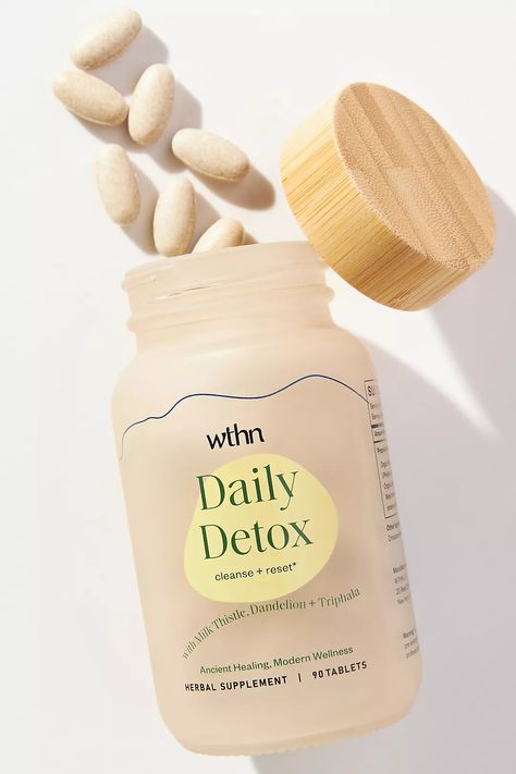 WTHN Daily Detox Supplement | Anthropologie Medicine Photo, Skin Studio, Detox Supplements, Supplements Packaging, Women Supplements, Healthy Supplements, Pack Design, Product Ideas, Kitchen Utensils