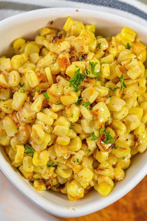 honey butter skillet corn, honey butter corn, skillet corn recipes Roasted Corn Recipes, Leftover Corn On The Cob Recipes, Skillet Corn Recipes, Honey Corn Skillet, Honey Skillet Corn, Honey Butter Creamy Corn, Honey Butter Skillet Corn Recipe, Honey Butter Corn Skillet, Cheesy Skillet Corn