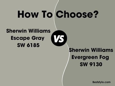 Sherwin Williams Escape Gray Exterior, Evergreen Fog Cabinets Laundry Room, Evergreen Fog Basement, Escape Gray Color Schemes, Evergreen Fog With Oak Cabinets, Escape Gray Sherwin Williams Cabinets, Escape Gray Sherwin Williams Exterior, Escape Gray Cabinets, Sw Evergreen Fog Exterior