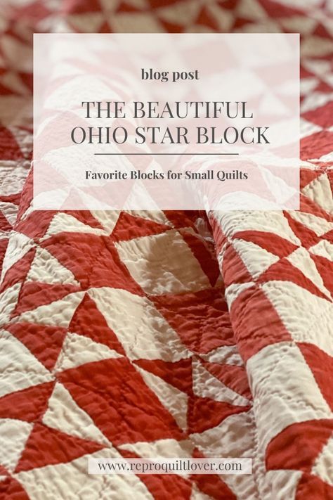 Some blocks work well for any size quilt and the Ohio Star is one of those. Visit the blog post on how to make this block and give it a try in different colors. Mini Quilt Projects, Ohio Star Quilts Ideas, Bears Paw Quilt Block, Classic Quilt Block Patterns, Simple Quilting Projects, Quilt Patterns Vintage, Quick Easy Quilt Patterns, Scrappy Stars Quilt Pattern, Beginners Quilt Patterns Free