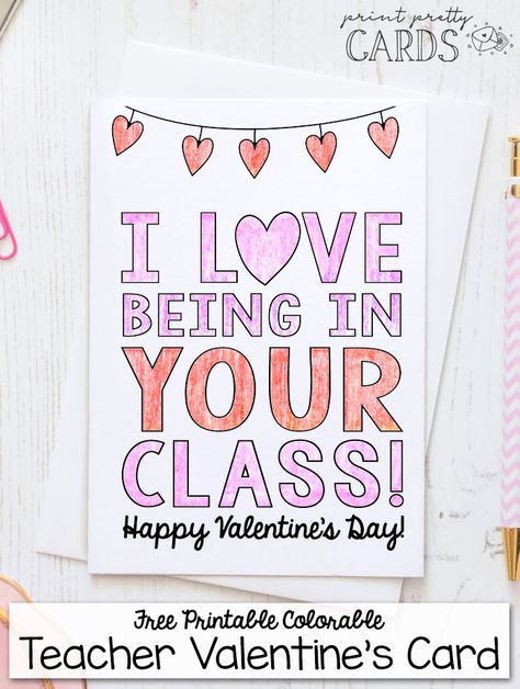 Valentines Card For Teacher, Teacher Valentine Cards, Free Printable Valentines Tags, Class Template, Student Valentines, Free Printable Valentines Cards, Printable Valentine Cards, About Teacher, Card For Teacher