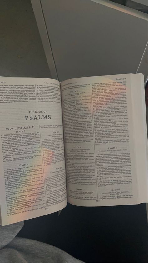 reading the bible then a rainbow showed up✝️😊 Bible Abbreviations, Psalm Aesthetic, Psalms Aesthetic, The Book Of Psalms, Bible Book Aesthetic, Bible In A Year Aesthetic, Bible Vision Board, Read Bible Aesthetic, Open Bible Aesthetic