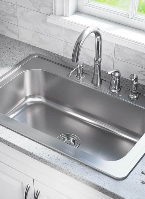 9 Best Kitchen Sink Materials: Pros & Cons Top Mount Kitchen Sink, Best Kitchen Sinks, Drop In Kitchen Sink, Jungle Juice, Single Bowl Sink, Steel Kitchen Sink, Ideas Hogar, Single Bowl Kitchen Sink, Farmhouse Sink Kitchen