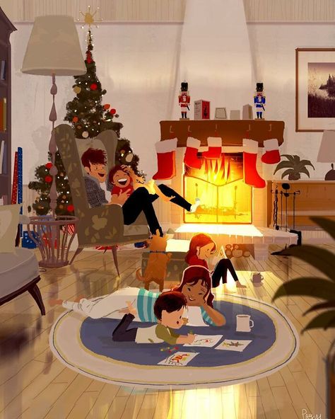 Artist Makes Adorable Illustrations That Capture The Tenderness Of Living With Those Who Do You Good (New Pics) Pascal Campion, Family Illustration, Love Illustration, Cozy Feeling, Christmas Illustration, Photo Images, Childrens Illustrations, Children's Book Illustration, Children Illustration