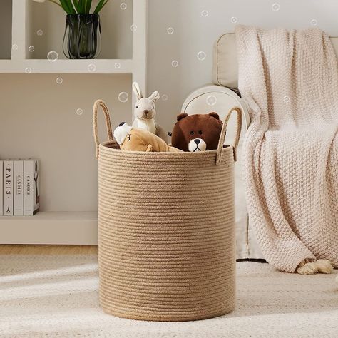 Laundry Basket Baby, Tall Laundry Basket, Woven Hamper, Laundry Bedroom, Storage Clothes, Nursery Hamper, Large Laundry Basket, Laundry Basket Organization, Bedroom Large