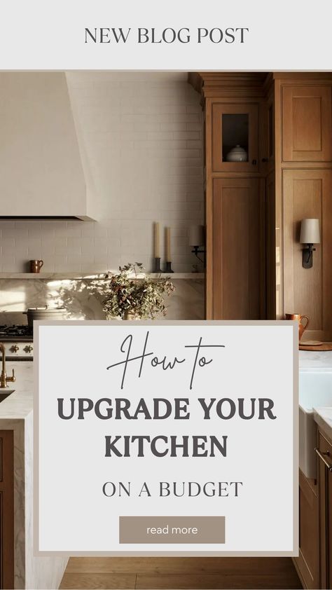 Kitchen Small Kitchen Budget Makeover, Best Renovations For Resale, Old Kitchen Makeover Budget, New Construction Kitchen Design, Easy Diy Kitchen Upgrades, Easy Ways To Upgrade Your Home, Kitchen Updates On A Budget Before After, Cheap Kitchen Upgrades, Updating A Kitchen On A Budget