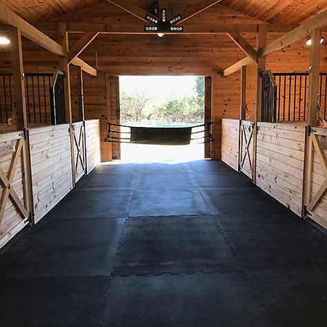 Horse Stall Flooring, Horse Stall Mats Gym, Rubber Mats For Horse Stalls, Horse Stall Mats, Horse Stables Design, Horse Barn With Indoor Arena, Small Horse Barns, Rubber Mats, Horse Farm Ideas