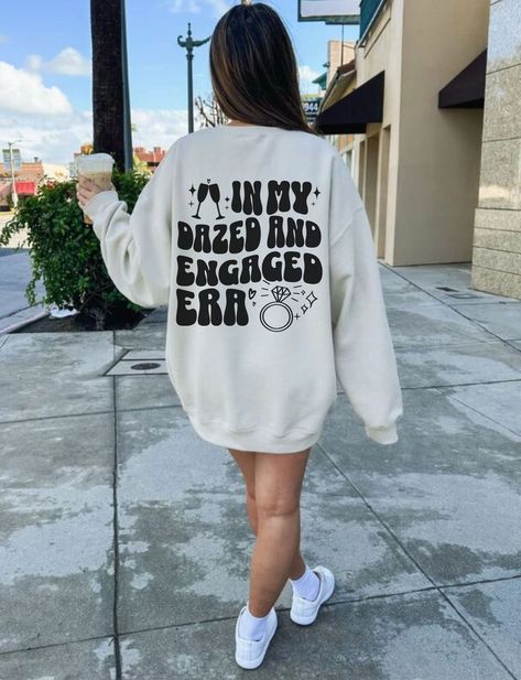 Fiance Gifts For Her, In My Engaged Era, Getting Engaged Outfit, Fiance Outfit, Wedding Day Shirts, Engaged Af, Bride Tee, Engagement Gifts For Her, Engagement Presents