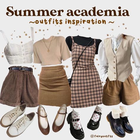 Dark Academia Aesthetic Outfit Summer, Summer Academia Outfits, Academia Aesthetic Outfit Summer, Academia Summer Outfit, Summer Academia, Dark Academia Aesthetic Outfit, Light Academia Outfit, Estilo Gossip Girl, Academia Aesthetic Outfit