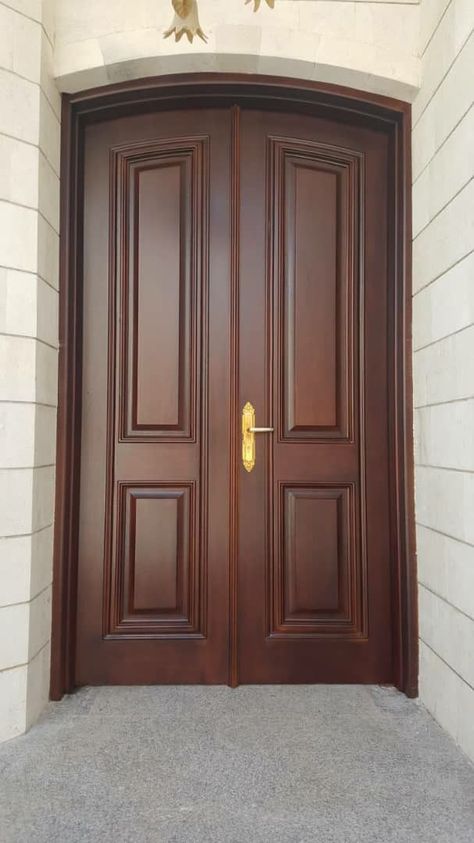 Wooden Entry Door, Wooden Double Front Doors, Pintu Ganda, Design Elevation, Wooden Double Doors, House Main Door, House Front Door Design, New Ceiling Design, House Main Door Design