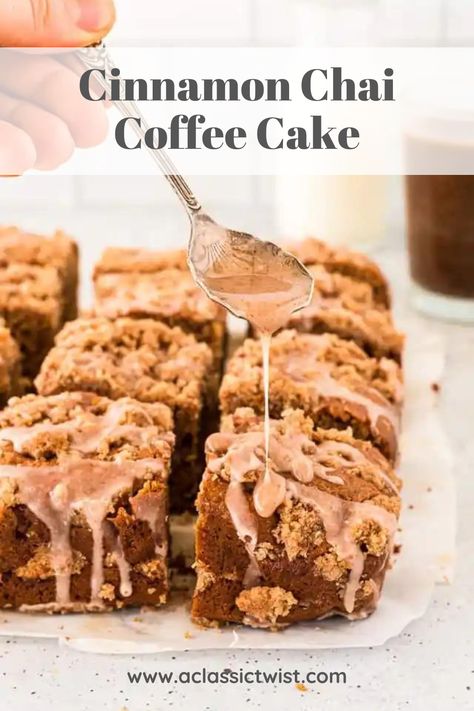 Chai Crumb Cake, Recipes Using Chai Spice, Chai Coffee Cake, Chai Spiced Cake, Chai Dessert Recipes, Chai Spice Cake, Chai Recipes, Healthyish Recipes, Chai Cake