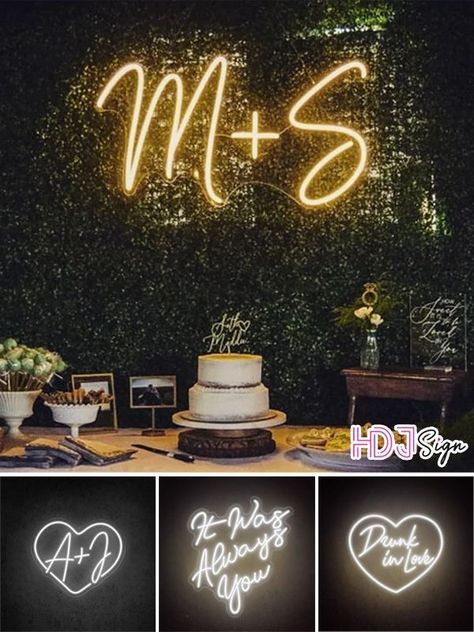 Neon Light For Wedding, Neon Lights For Wedding, White Lights Wedding, Neon Lights Wedding, Wedding Backdrop Reception, Dance Floor Decor, Neon Light Wedding, Wedding Neon Light, Starry Night Wedding