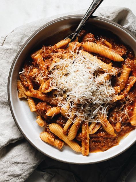 Braised Lamb Ragu, Cavatelli Recipe Dinners, Cavatelli Recipe, Braised Lamb Shoulder, Dinner Party Aesthetic, Lamb Pasta, Lamb Ragu, Italian Memes, Braised Lamb