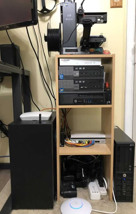 Home Network Closet, Home Wifi Network Setup, Home Networking Setup, Cybersecurity Home Lab, Computer Hardware And Networking, It Networking Technology, Network Cabinet, Custom Computer Case, Home Lab