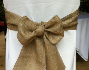 Burlap Chair Sash 8 x 108.  Rustic Charm - QTY 12 Diy Chair Sashes, Burlap Chair Sashes, Burlap Chair, Rustic Wedding Ceremony, Chair Bows, Fitted Tablecloths, Chair Sash, Bow Sash, Burlap And Lace