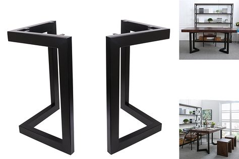 ECLV 28" Dining Table Legs, L-shaped Steel table legs, Country Style Table Legs, Office Table Legs, Computer Desk Legs, Industrial kitchen table legs, Set of 2, Black - - Amazon.com Industrial Kitchen Table, Steel Dining Table Legs, Kitchen Table Legs, Industrial Table Legs, Rustic Kitchen Tables, Metal Desk Legs, Iron Table Legs, Wood Bar Table, Steel Table Base