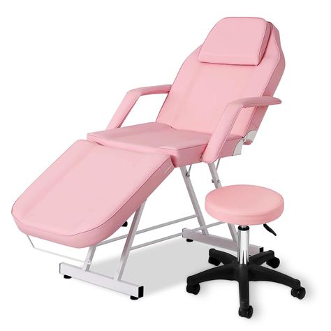 PRICES MAY VARY. Premium Material & Sturdy Construction: This 3-section massage table tattoo chair is made from high-quality steel, high-density sponge and premium PU leather, which is durable, waterproof and easy to clean. Features sturdy construction and duble supporting rods, the salon chair can bear weight up to 330 lbs. Convertible Massage Bed: The spa massage bed could be converted to a chair to provide various seating and lying service as you need. The backrest can be adjusted between 0°t Lash Chair, Esthetician Bed, Spa Massage Bed, Tattoo Table, Salon Tattoo, Facial Bed, Tattoo Chair, Spa Bed, Massage Equipment