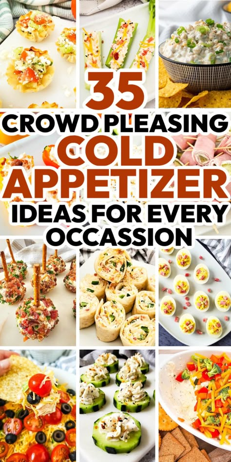 Impress your guests with these 35 crowd-pleasing cold appetizer ideas, perfect for any party. From refreshing bites to flavorful snacks, there’s something everyone will enjoy! Easy At Home Appetizers, Appetizers Easy Finger Food, Bite Size Appetizers, Best Appetizer Recipes, Party Appetizer Recipes, Foods For Parties, Appetizer Bites, Cold appetizer, Cold finger foods appetizer recipes Anniversary Party Appetizers, Fresh Peach Appetizers, Finger Foods For Open House, Finger Snacks Appetizers, Easy Wedding Appetizers Cheap, Cold Pizza Appetizer, Cold Foods For Party, Salty Appetizers For Party, Cold Apps For A Party