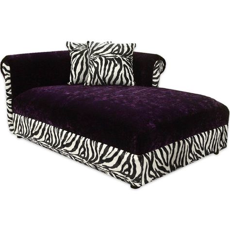 Eye-Catching Chaise Lounge in Zebra Print and Crush Grape Velvet This stunning chaise lounge is sure to make a statement in any home. It's upholstered in luxurious crush grape velvet and eye-catching zebra print fabric, making it both stylish and comfortable. The chaise lounge is perfect for relaxing in the living room, bedroom, or even on a patio. Features: - Upholstered in crush grape velvet and zebra print fabric - Comfortable and stylish - Perfect for any home Cheetah Couch Living Room, Zebra Decor Living Room, Early 2000s Room, Y2k Home Decor, Zebra Print Decor, Zebra Print Bedroom, 2000s Room, Zebra Print Fabric, Wine With Friends