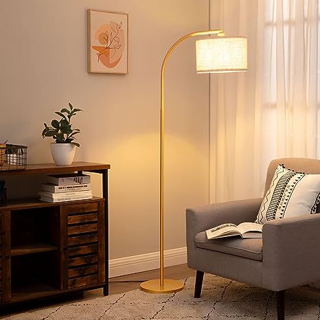 A graceful visual addition to your room aesthetic by the sophisticated touch of this floor lamp; with elegant Velcro lampshade and arc lamp pole, the modern floor lamp creates a soft and natural ambience for your sofa beside, reading corner, lounge, bedroom, sitting room, ect. Stand Lamps Living Room, Simple Neutral Decor, Floor Lamps Aesthetic, Neutral Living Room Floor Lamp, Standing Lamp Aesthetic, Bedroom Standing Lamp, Lamp Stand Ideas, Floor Lamp Aesthetic, Corner Lamps Living Room