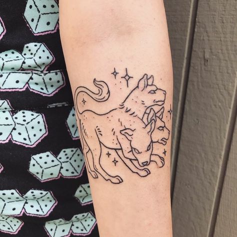 Cerberus Tattoo, Tattoo Fixes, Emo Tattoos, Grunge Tattoo, Greek Mythology Tattoos, Fire Tattoo, Mythology Tattoos, Greek Tattoos, Different Tattoos