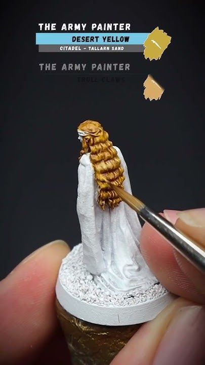 Dnd Miniatures Painting Tutorial, Warhammer Figure Painting, Dnd Miniatures Painting, Miniature Painting Techniques, Paint Blonde Hair, Miniature Figures Fantasy, Dnd Diy, Painting Figurines, Paint Miniatures