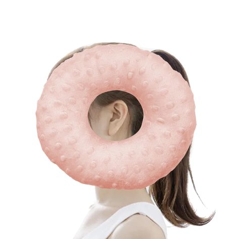 PRICES MAY VARY. 🍩FIT SIZE: This super soft pillow is light but very cushiony. Donut is covered with soft high quality minky dot fabric and decent thickness, making it very durable. The side zipper that open easily allows you to remove the excess stuffing and adjust the firmness. Also the pillow is sized right so it doesn't take much room that you can place on top of your original pillow. The donut pillow size is 9.84x9.84x2.36 inch. 🍩COMFORTABLE & PERFECTLY STUFFED: Piercing pillow for side s Piercing Pillow, Donut Pillow, Sleep Headphones, Side Sleeping, Soft Pillow, Dot Fabric, Helix Piercing, Dotted Fabric, Pillow Size