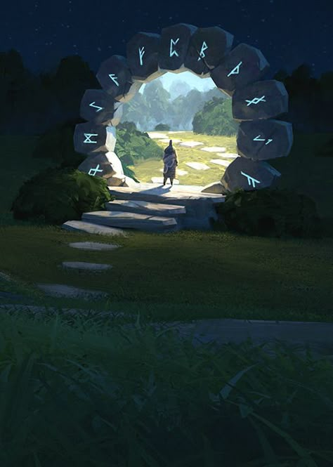 Time Portal, Concept Art Landscape, Portal Art, Landscape Concept, Fantasy Setting, Fantasy Places, Concept Art Drawing, Fantasy Art Landscapes, Fantasy Concept Art