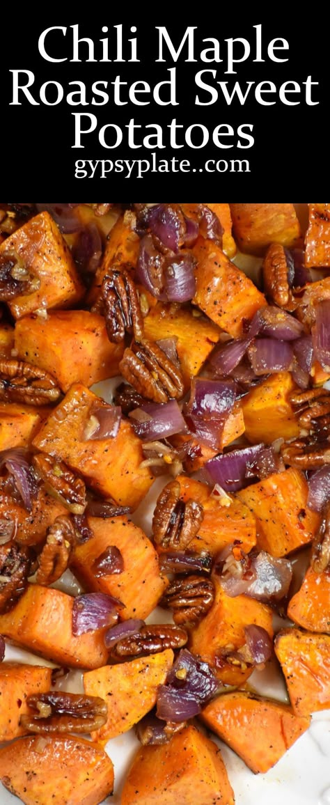 Sweet And Savory Sweet Potatoes, Summer Sweet Potato Recipes, Diced Sweet Potato Recipes, Sweet Potatoes With Pecans, Roasted Sweet Potato Recipes, Spiced Sweet Potatoes, Roast Sweet Potatoes, Honey Roasted Sweet Potatoes, Maple Glazed Sweet Potatoes