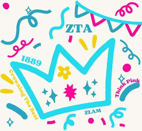 Zeta Graphic, Zeta Tau Alpha Painting, Zeta Tau Alpha Graphic, Baseball Banner, Sorority Events, Sorority Pr, Sorority Canvas, Zeta Tau Alpha, New Theme