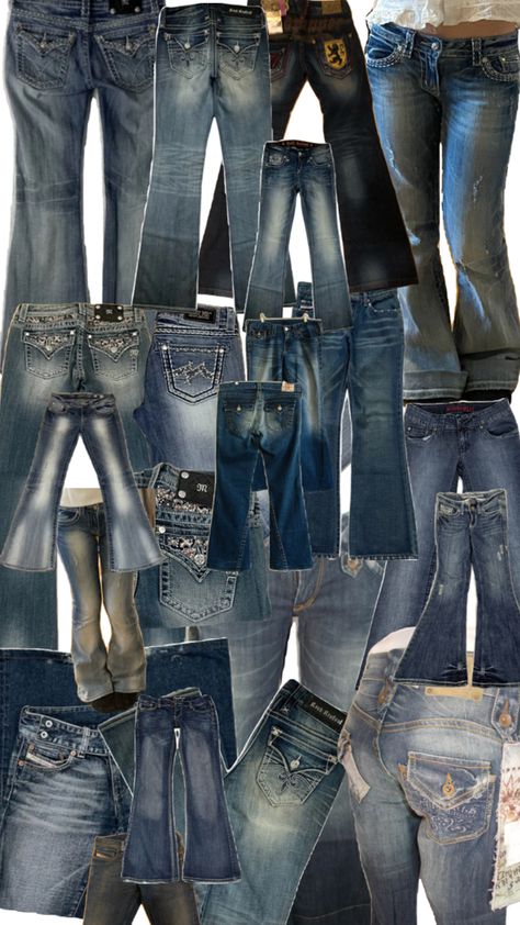 👖🎸 2000a Fashion, Aesthetic Pants Jeans, Low Waist Jeans Outfit 2000s, 2000 Jeans, Party Moodboard, 2000s Fashion Inspiration, 2000s Jeans, Fashion 2000s, Outfits 2000s