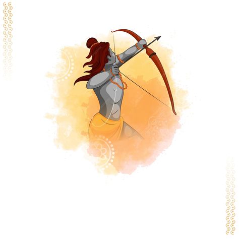 Premium Vector | Hindu mythological lord rama holding bow and arrow taking an aim on mandala pattern background for shri ram navami lord rama birthday hindi language text celebration backgrounds Holding Bow And Arrow, Shri Ram Navami, Ram Images Hd, Ram Navami Photo, Hey Ram, Ram Ji Photo, Ram Wallpaper, Rama Image, Shadow Images