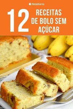 #receitas #bolo #semacucar Bolo Fit, Diet Desserts, Low Carb Side Dishes, Sugar Free Desserts, Free Desserts, Dairy Free Recipes, Low Carb Keto, Bananas, Workout Food