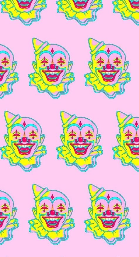 Jester Wallpaper Aesthetic, Clowncore Wallpaper Aesthetic, Clown Pattern Wallpaper, Clown Aesthetic Wallpaper, Clown Core Wallpaper, Clown Wallpaper Aesthetic, Clowncore Wallpaper, Cool Backrounds, Kidcore Wallpaper