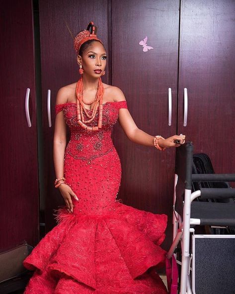 african traditional wedding dress Nigerian Wedding Dresses Traditional, Nigerian Wedding Dress, Igbo Bride, Nigerian Traditional Wedding, African Traditional Wedding Dress, Traditional Wedding Dress, Nigerian Bride, African Wedding Attire, Marriage Dress