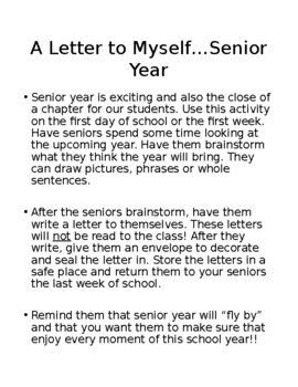 1st Day Of Senior Year, Hs Classroom, Letter To Myself, Julie Harris, Senior Year Of High School, Career Readiness, School Scrapbook, The Close, Easel Activities