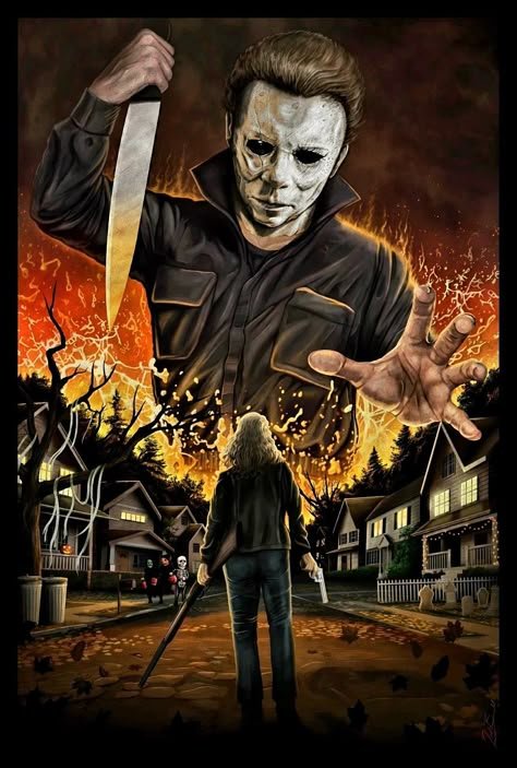 Halloween....🎃 (Michael Myers) & his (Sister) Michael Myers Wallpaper, Michael Myers Movies, Michael Meyers Halloween, Michael Myers Art, Halloween Franchise, Halloween Film, Horror Villains, Horror Movie Icons, Horror Artwork