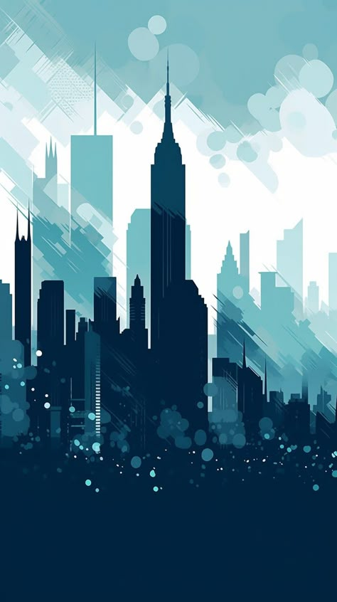 Minimalist phone wallpaper featuring a calming blue background and a contrasting New York City skyline, tailored for Android and iPhone devices with a serene, contemporary appeal. New York City Skyline Wallpaper, Minimalist Phone Wallpaper, City Skyline Wallpaper, Skyline Mural, Skyline Wallpaper, New York Drawing, Driftwood Art Sculpture, Skyline Drawing, Procreate Ideas