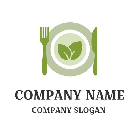 This logo is based on green color palette, which is suitable for vegan restaurants. Additionally, you can see classic text underneath. You can edit and download it for free. Fork And Knife Logo, Knife Logo, Vegan Logo, Restaurant Logos, Fork And Knife, Free Logo Design, Green Color Palette, Green Plates, Restaurant Business