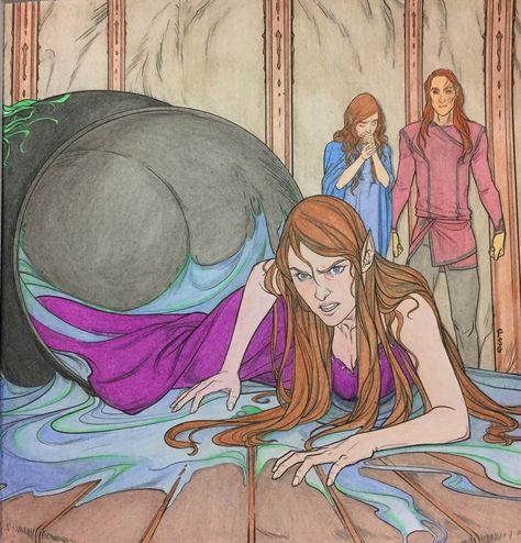 Nesta decided that if she was being dragged into hell, she would take the cauldron with her.  Colored by Pat Gordon Elain And Nesta Cauldron, Nesta And The Mask, Acomaf Cauldron, The Cauldron Acomaf, Cauldron Acotar, Nesta Cauldron, Cassian And Nesta Fanart, The Cauldron, Throne Of Glass Books