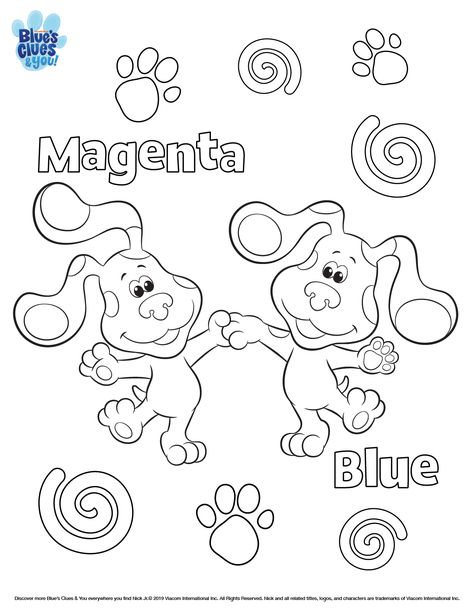 Blue's Clues & You Printable Coloring Page | Nickelodeon Parents Blue Clues Coloring Pages, Blues Clues Coloring Pages, Blues Clues Coloring Sheet, Blues Clues Party Games, Blues Clues 2nd Birthday Party Games, Blues Clues Svg, Blues Clues Doodle, Blues Clues Paw Print, Nick Jr Coloring Pages