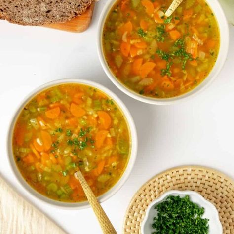 Jamie Oliver Carrot And Celery Soup Soups With Carrots And Celery, Mushroom Carrot Celery Soup, Celery Carrot Soup, Carrot Celery Soup, Jamie Oliver Soup, Carrot And Celery Soup, Celery Soup, Pasta Soup, Carrot Soup