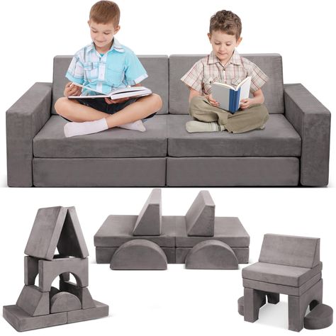 Ninja Room, House Playroom, Toddler Couch, Play Sofa, Fold Out Couch, Play Couch, Kids Couch, Social Skills For Kids, Boys Playroom