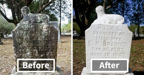 Man Spends His One Day Off Cleaning Forgotten Veterans’ Tombstones, And Here Are The Results | Bored Panda Charity Fund, Florida Man, Life Mission, Faith In Humanity, Tombstone, Street Scenes, Bored Panda, This Man, Day Off