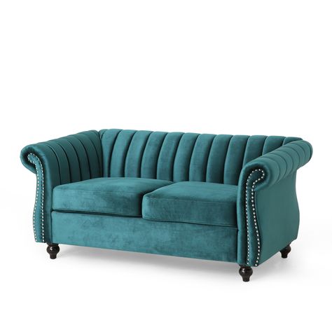 Arrives by Fri, Jan 14 Buy Noble House Klein Loveseat, Teal at Walmart.com Sofa Design Living Rooms Indian, Latest Sofa Designs, Sofa Design Wood, Wooden Sofa Designs, Corner Sofa Design, Unique Sofas, Velvet Loveseat, Living Room Sofa Design, Sofa Set Designs