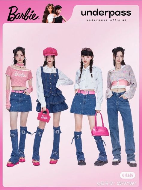 Stage Outfit Y2k, Kpop Y2k Outfit, Y2k Stage Outfit, Barbie Inspo Outfits, Y2k Kpop Outfits, Kpop Wardrobe, Kpop Outfits Ideas, Y2k Concept, Kpop Fashion Outfits Stage