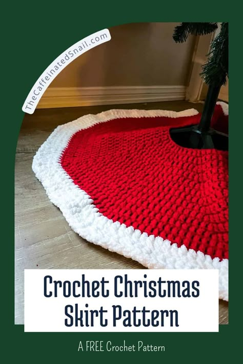 The holidays are just around the corner, and what better way to add that extra touch of cozy charm to your home than with this pattern for crochet Christmas tree skirt? Chrochet Christmas Tree Skirt, How To Crochet A Tree Skirt, Mini Tree Skirt Crochet, Knitted Christmas Tree Skirt, Crocheted Christmas Tree Skirts, Free Christmas Tree Skirt Pattern, Crochet Tree Skirt Pattern Free Easy, Tree Skirt Crochet Pattern Free, Tree Skirts Christmas Free Pattern