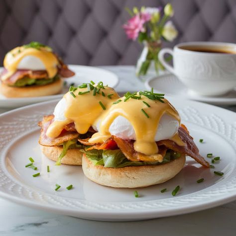 Cooking up Joy - Made with love: Classic Eggs Benedict: A Brunch Favorite Benedict Recipe, Eggs Benedict Recipe, Jollof Rice, Pasta Primavera, Canadian Bacon, Weekend Breakfast, Healthy Eating Recipes, Poached Eggs, Cooking With Kids